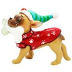 Декоративна фігурка підвіска Бульдог у костюмі ельфа 9.5*5.5*7.2см 208-322 BONADI 1 шт