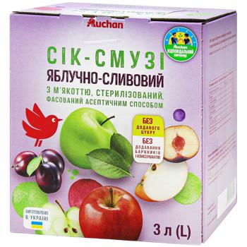 Auchan Apple-plum Smoothie Juice 3l - buy, prices for Auchan - photo 1