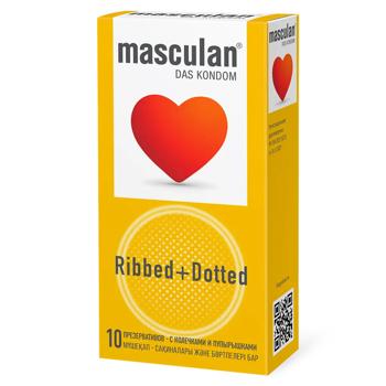 Masculan Type 3 Ribbed+Dotted Condoms 10pcs - buy, prices for Chudo Market - photo 2