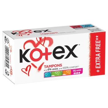 Тампоны Kotex Ultra Sorb Super дополнительная защита от протечки 16шт - купить, цены на Cупермаркет "Харьков" - фото 2