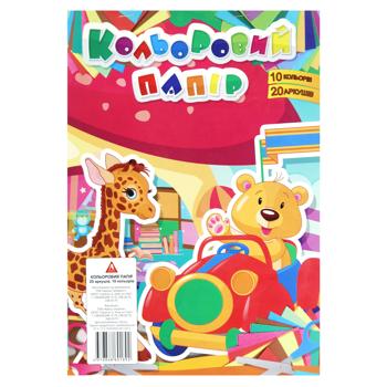 Папір Аркуш кольоровий A4 20 аркушів - купити, ціни на ULTRAMARKET - фото 1