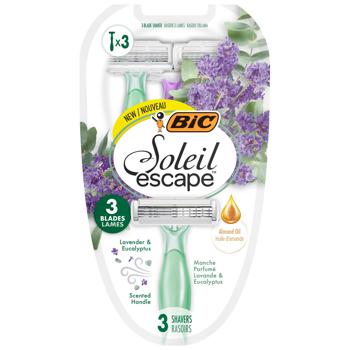 Бритва BIC Soleil Escape лаванда женская 3шт - купить, цены на Auchan - фото 1