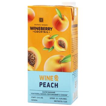 WineBerry Peach White Wine Drink 7.8% 1l - buy, prices for NOVUS - photo 1