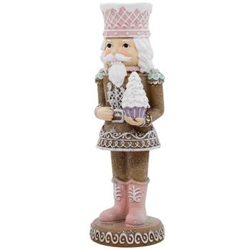 Декоративний свічник Пряниковий лускунчик колір імбирний з рожевим 890-254 BONADI 1 шт - купить, цены на WINETIME - фото 2