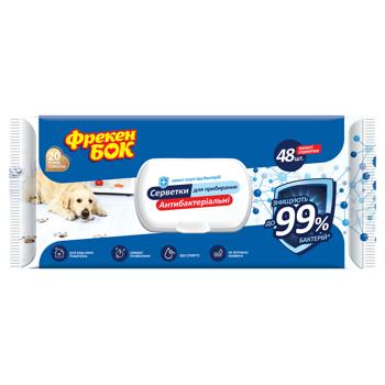 Салфетки хозяйственные влажные Фрекен Бок Антибактериальные для уборки 48шт - купить, цены на Таврия В - фото 1