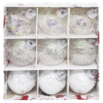 Набор украшений Шары елочные 8см 9шт - купить, цены на Таврия В - фото 1