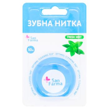 Зубная нить San Farma Свежесть мяты 30м - купить, цены на ЕКО Маркет - фото 1