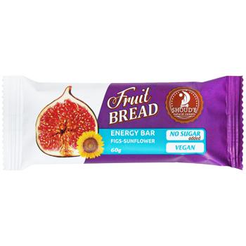 Батончик энергетический Сладкий Мир Фруктовый хлеб инжир-подсолнух 60г - купить, цены на КОСМОС - фото 1