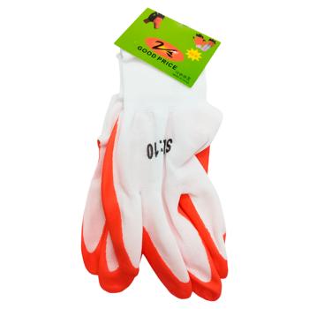 Orange and White Garden Gloves