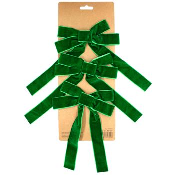 Bona Di Set of Velvet Bows 3pcs 15x24cm Bright Green - buy, prices for WINETIME - photo 1