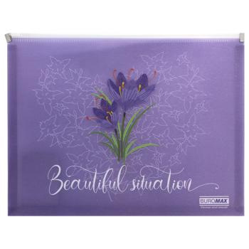 Папка-конверт на zip-блискавці Buromax Arabeski фіолетова А4 - купити, ціни на За Раз - фото 1