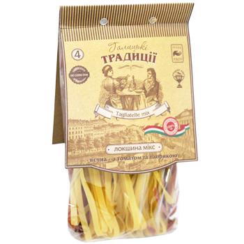 Макаронные изделия Галицкие традиции Локшина микс яичная с томатом и паприкой 300г - купить, цены на Auchan - фото 3