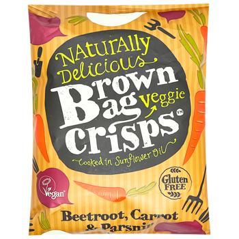 Чипси Brown Bag Crisps з буряка, моркви та пастернаку 120г - купити, ціни на WINETIME - фото 1