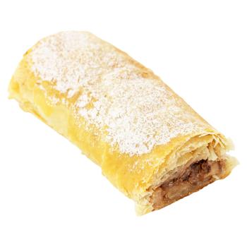 ШТРУДЕЛЬ APPLE яблуко+кориця+волоський горіх+цедра лимона 240г Bushe - купити, ціни на Grono - фото 1