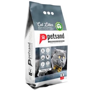 Наполнитель гигиенический Petsand Extra Activated Carbon Flat Bottom для кошек бентонитовый 5л - купить, цены на MasterZoo - фото 1