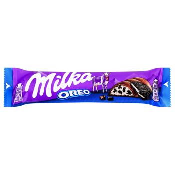 Milka Milk Chocolate with Cream Filling and Oreo Cookie Pieces 37g
