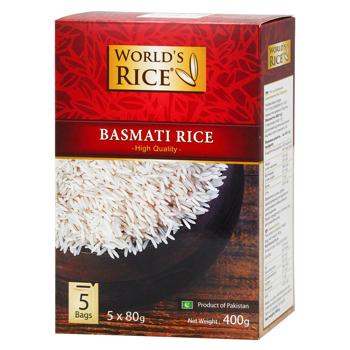 Рис World's Rice Басматі довгозернистий в пакетиках 400г - купити, ціни на Чудо Маркет - фото 1