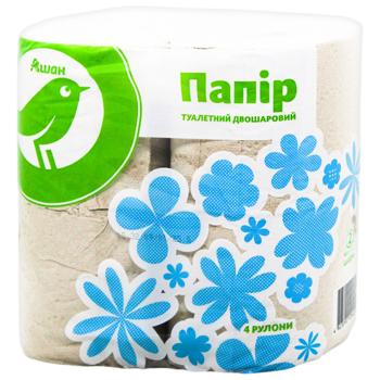 Туалетний папір Auchan 2-шаровий сірий 4шт - купити, ціни на - фото 2