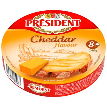 President Processed Cheese with Cheddar Flavor 35% 140g