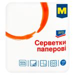 Салфетки бумажные Aro белые 21х24см 100шт
