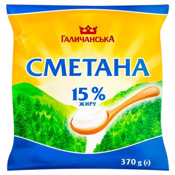 Сметана ГаличанськА 15% 370г - купити, ціни на - фото 1