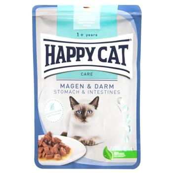 Корм влажный Happy Cat с птицей для кошек с чувствительным пищеварением 85г