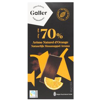 Galler Black Chocolate with Orange Flavor 70% 80g - buy, prices for WINETIME - photo 1