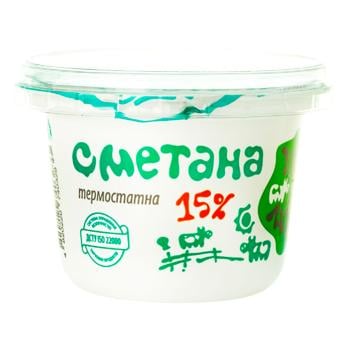 Сметана Villa Milk термостатна 15% 200г. стакан - купити, ціни на Grono - фото 1