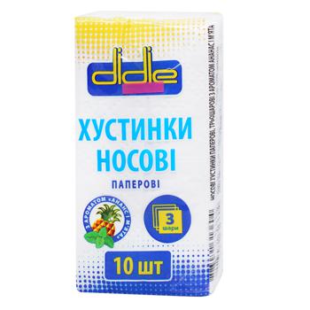 Хустинки носові Didie тришарові з ароматом ананасу і м'яти 10шт - купити, ціни на Таврія В - фото 2