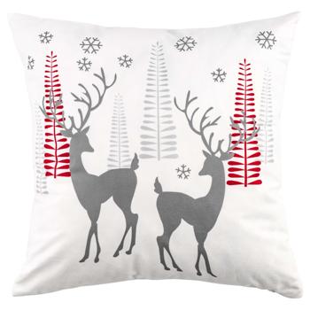 ПОДУШКА 45Х45 ОЛЕНЯ CHRISTMAS - купити, ціни на Auchan - фото 1
