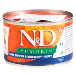 Farmina N&D Pumpkin Wet Food with Lamb, Pumpkin and Blueberry for Puppies of Small Breeds 140g