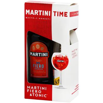 Вермут Martini Fiero Красный апельсин 14,9% 0,75л + тоник Schweppes 1л - купить, цены на Чудо Маркет - фото 1