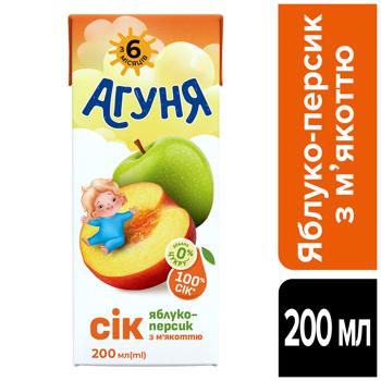 Сок Агуня яблочно-персиковый с 6 месяцев 200мл - купить, цены на КОСМОС - фото 3