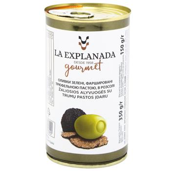 La Explanada Green Olives with Truffle Paste in Brine 350g