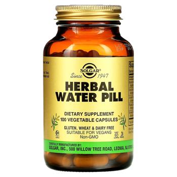 Сечогінний засіб, Herbal Water Pill, Solgar, 100 капсул