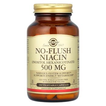 Solgar No-Flush Niacin Vitamin B3 500mg 100 capsules