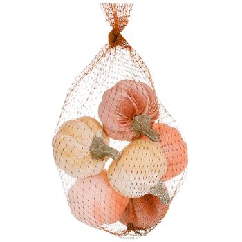 Набор бархатных тыкв Bona Di 6*7,4см 6шт розовый, сиреневый и кремовый - купить, цены на WINETIME - фото 1