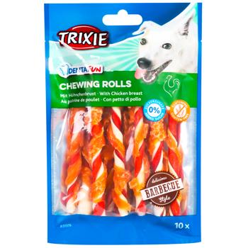 Ласощі для собак Trixie Паличка для чищення зубів Denta Fun 12 см, 80 г / 10 шт. (барбекю) - купити, ціни на MasterZoo - фото 1