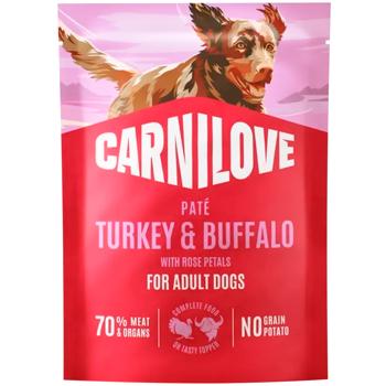 Корм влажный Carnilove Pate с индейкой, буйволом и лепестками розы для собак 85г