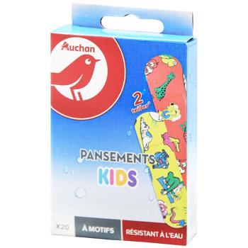 Пластырь Auchan детский с рисунком 20шт