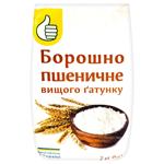 Мука Auchan пшеничная высший сорт 2кг