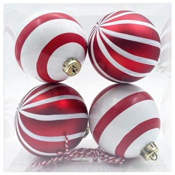 Actuel Stripes Christmas Tree Balls 8cm 4pcs