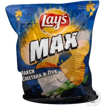 Chips Lay's Max potato sour cream 80g Ukraine - buy, prices for NOVUS - photo 3