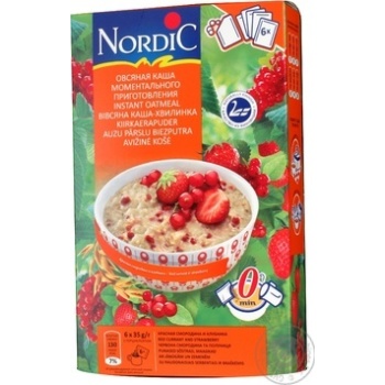 Oatmeal porridge Nordic red currants and strawberries quick-cooking 6 portions 210g Finland - buy, prices for - photo 7