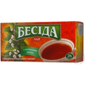 Flavored black pekoe tea Besida Tender melissa with melissa leaves 26х1.5g teabags Russia - buy, prices for NOVUS - photo 5