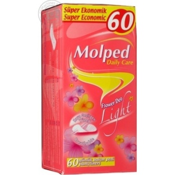 Прокладки Molped Daily Care Flower deo light ежедневные 60шт - купить, цены на NOVUS - фото 3