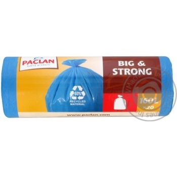 Пакети д/сміття Paclan Big&Strong 160л/20шт х12 купить, цены на МегаМаркет - фото 2