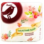 Туалетний папір Auchan целюлозний 3-шаровий 4шт