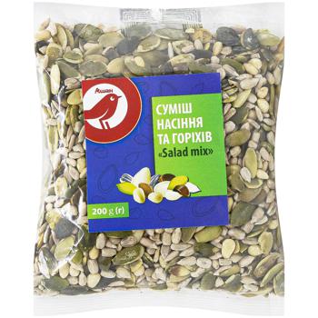 Суміш Auchan Salad Mix насіння та горіхів 200г - купити, ціни на Auchan - фото 1