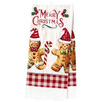 Набір рушників Ardesto Christmas Gingerbread для кухні червоний 38х63см 2шт - купить, цены на Auchan - фото 1